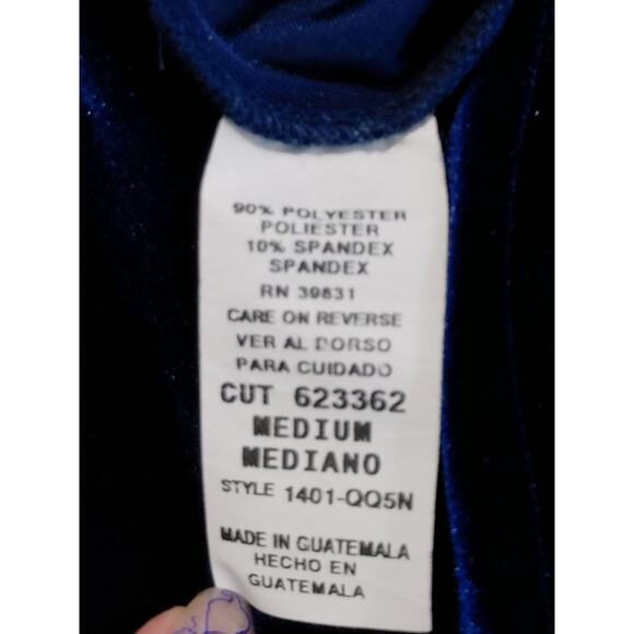 My Michelle Velvet Maxi Dress Sleeveless Square Neck High Slit Blue Womens M - Picture 4 of 9